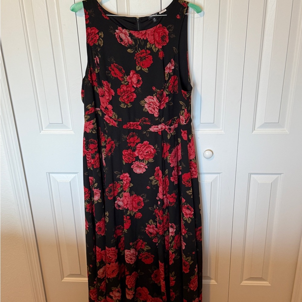 Torrid Black and Red Floral Dress